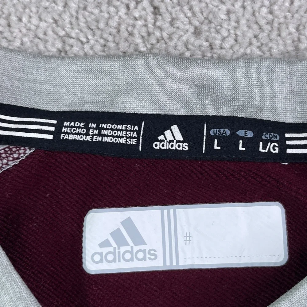 Texas A&M Aggies Sweatshirt Mens Large Maroon Gray Raglan‎ Adidas ClimaWarm